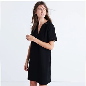 MADEWELL Ballad Tunic Mini Dress Black Sz 2 Cutout V-Neck Casual
